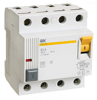 Выключатель дифференциальный (УЗО) ВД1-63S 4п 25А 300мА тип AC | код. MDV12-4-025-300 | IEK
